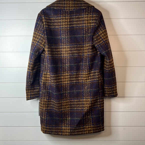 Women's Kensie Single Breasted Plaid Coat. Purple/Gold/Multi. Size Medium.‎ NWT. - Picture 5 of 13